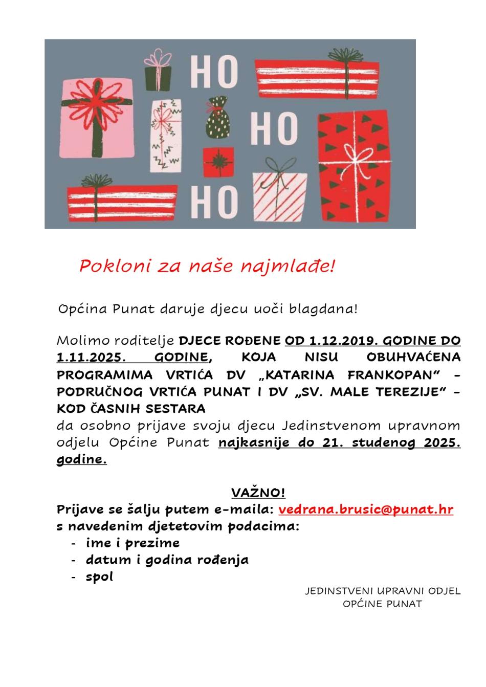 Pokloni Božić 2025.